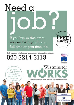 Need A Job - Westminster Works latest flyer