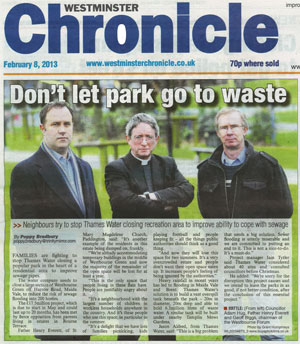 Front page of the Westminster Chronicle 8th February 2013