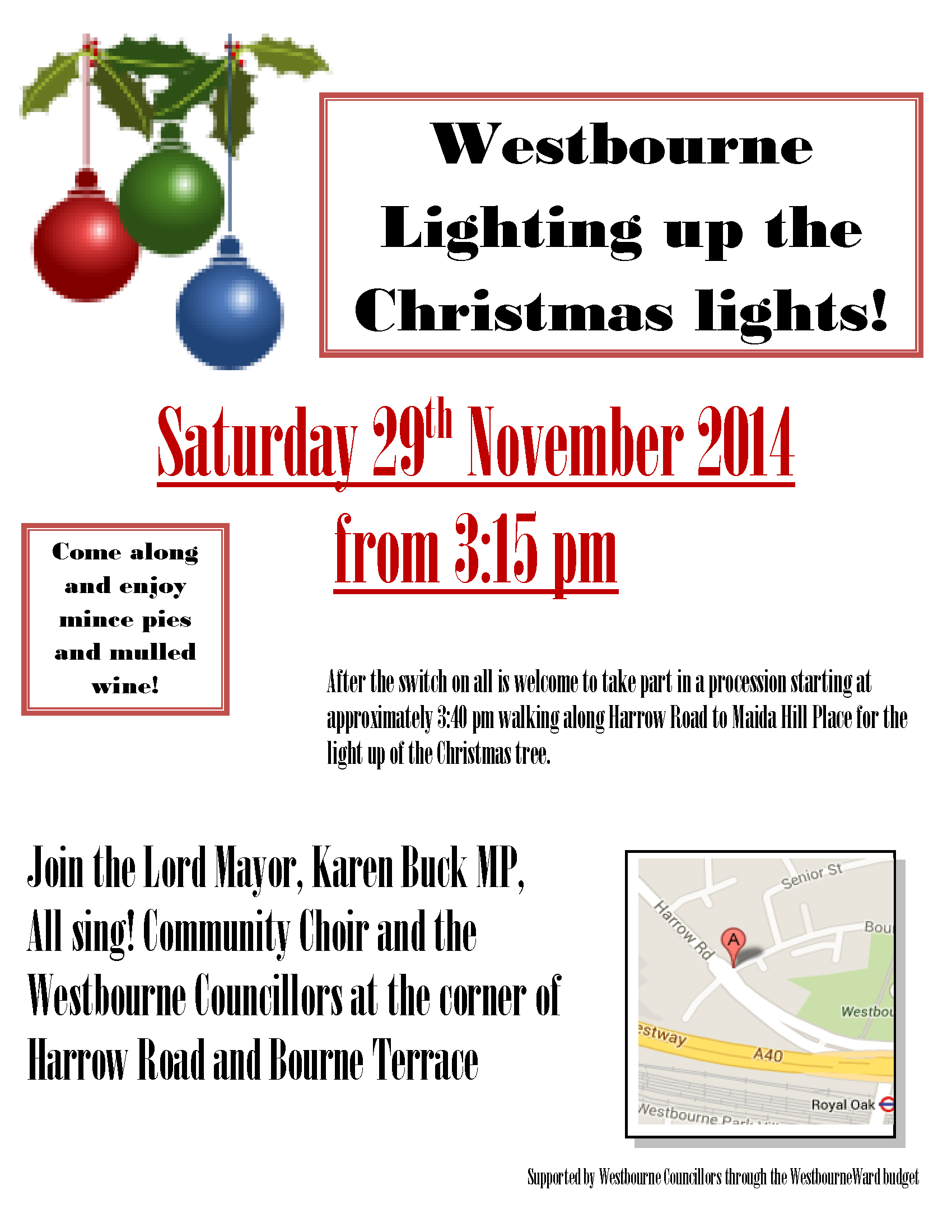 Westbourne Christmas Lights event - 29th Nov 2014